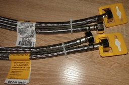 Комплект шлангов для смесителя RUBINETA M10x1/2" 70 см (длинная/короткая игла) 617070 фото от покупателей 13