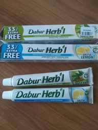 Упаковка зубной пасты Dabur Herb'l Отбеливающая Соль и Лимон 150 г х 2 шт (6291069707175) фото от покупателей 7