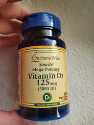 Вітамін Д3 Puritans Pride Vitamin D3 5000IU (сильна концентрація) 200 капсул біодобавки вітаміни та мінерали