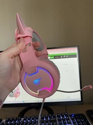 Ігрові навушники з мікрофоном HAVIT HV-H2233d Cat Pink фото від покупців 3