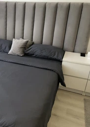 Комплект постельного белья Еней-Плюс Евро 200x220 см Luxe-0008 серый Microfiber (4820001331905) фото от покупателей 15