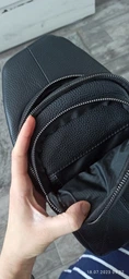 Сумка слинг через плечо мужская из натуральной кожи Laras K101023 Black (ROZ6300004239) фото от покупателей 5