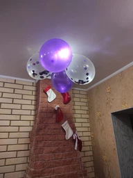 Повітряні кулі "Purple", набір - 14 шт., колір - фіолетовий, прозорий + конфетті