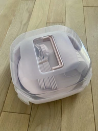 Багаторазовий пластиковий посуд Набір Для Пікніка UCSAN PLASTIK 4 особи 22 предмети блакитний (132022) фото от покупателей 1