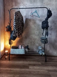 Напольная вешалка для одежды и обуви металлическая с крючками Clother Rack стойка для вещей стеллаж Черная GS-6286 фото от покупателей 3