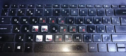 Нестирающиеся наклейки на клавиатуру Украинский / Английский / ru 12х12 мм черный фон / красные символы Nalepi фото от покупателей 1