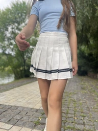 Спідниця зі смужками у складку біла XL фото від покупців 5