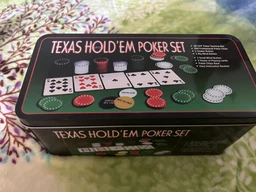 Игровой набор Покер на 200 фишек с номиналом в металлической коробке Poker Set