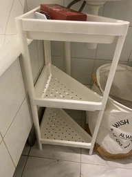 Кутовий стелаж етажерка з полицями, 3 полиці, M&T Displays, пластик, 44х33х71 см, білий фото від покупців 2