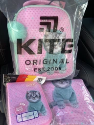Шкільний набір першокласника Kite Education Studio Pets каркасний рюкзак ортопедичний + пенал + сумка для взуття 3в1 якісний комплект для дівчинки 6 -10 років Рожевий