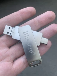 Флеш накопитель Bliksem 64 Гб 3в1 (USB 3.0 + Type-C + USB micro, компактная флешка тайпси, подходит для смартфона, повышенная скорость) - Металлик фото от покупателей 2