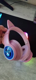 Беспроводные наушники ATD АКZ-К27L с кошачьими ушками, LED-подсветкой, Bluetooth, FM, MicroSD и микрофоном | Для детей и взрослых | Бежевые фото от покупателей 2