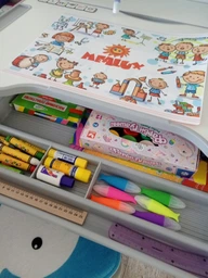 Комплект Evo-Kids BD-10 PN Стілець + стіл + полиця + лампа Рожевий (BD-10 PN з лампою) фото від покупців 2