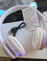 Бездротові дитячі Bluetooth навушники з котячими вушками та підсвічуванням Cat VZV-23M Чорні фото від покупців 3