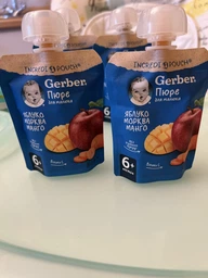Дитяче пюре Gerber Яблуко, морква, манго 90 г (1227031) фото від покупців 10