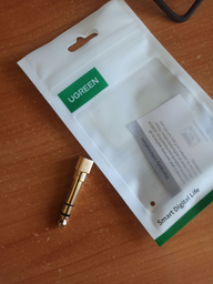 Перехідник Ugreen jack 6.5 to mini-jack 3.5 Gold (20503)