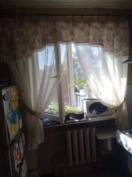 Шторы с ламбрекеном для кухни Adagio Windows Decor Мелита Розовая 280х160 см