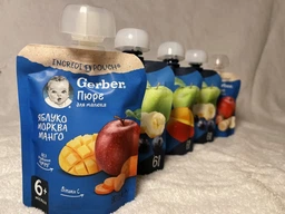 Дитяче пюре Gerber Яблуко, морква, манго 90 г (1227031) фото від покупців 2