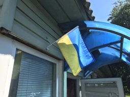 Автомобильный флаг Украины с держателем без герба 45х30 см, Автофлаг с креплением на флагштоке на стекло машины аксессуар для автомобиля комплект 2 шт Kayfovo K45-30 фото от покупателей 3