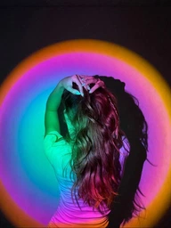 Світлодіодна атмосферна лампа захід сонця РГБ LED Sunset Lamp RGB проекційний світильник торшер на гнучкій ніжці 7 кольорів від USB фото від покупців 1
