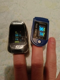 Пульсоксиметр на палець IMDK C101A2 для вимірювання пульсу, сатурації та індексу перфузії крові з батарейками фото від покупців 4
