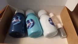 Подарунковий набір для створення картини у техніці "Рідкий акрил/Fluid art". Палітра: "Ocean Heart". 30(см) круг фото от покупателей 5