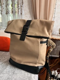 Городской рюкзак ролтоп для ноутбука Rolltop для путешествий бежевого цвета