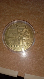 Сувенірна монета Біткоїн BTC (Bitcoin) у пластиковій прозорій коробці/чохлі (530284940) Золото фото від покупців 3