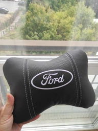 Автомобільна Подушка під шию АвтоХоп на підголовник з білим логотипом Ford