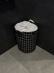 Корзина для белья/игрушек раскладная с ручками и тканевой крышкой Basket серая (BТ-32538) фото от покупателей 1