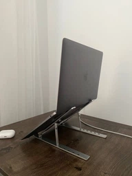 Подставка для ноутбуков и планшетов HQ-Tech Stabletron Aluminum Laptop Stand Silver для MacBook повышенная стойкость, складная конструкция ( цвет siilver) + тканевый чехол для хранения в комплекте фото от покупателей 7