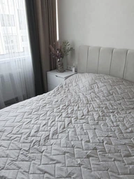 Покривало Sleepingg Bodi двостороннє 220х240 Антиалергенне волокно зі стібкою какао/Сіре (4820227286140) фото від покупців 2