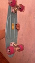 Пенни борд скейт Jenix Penny Board 22" Синий со светящимися колесами фото от покупателей 1