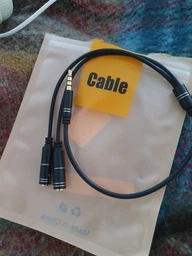 Переходник для наушников с микрофоном в один разъем Cable 3.5 мм черный