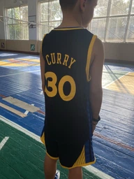 Форма баскетбольна дитяча Lion GOLDEN STATE WARRIORS CURRY 30 колір чорний S - на 7-9 років, зріст 125-130 (CO-2270-S) фото від покупців 2