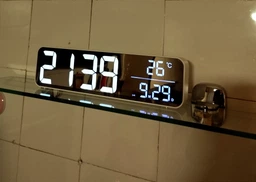 Часы настольные электронные Losso Premium (BT) LONG с LED подсветкой и термометром (белые), будильник фото от покупателей 6