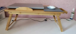Стіл-підставка для ноутбука Ruhhy S23452 дерев'яний з вентиляцією регулюванням висоти і кута нахилу світло-коричневий фото від покупців 9