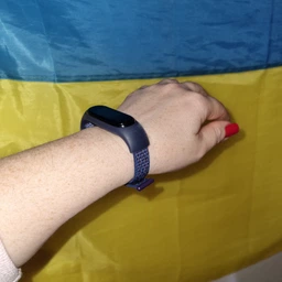 Ремешок нейлоновый MRK для фитнес браслета Xiaomi Mi Band 7/6/5/4/3 Черный+dark blue (mrk6388) фото от покупателей 5
