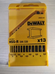 Набір свердел по металу DeWALT HSS-R, 13 шт: 1.5, 2, 2.5, 3, 3.2, 3.5, 4, 4.5, 5, 4.8, 5.5, 6, 6.5 мм , пластикова касета (DT5912)