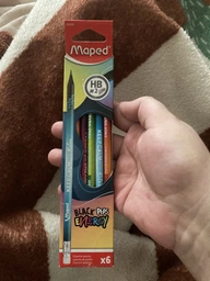 Набір олівців чорнографітних Maped Black Peps Energy HB з гумкою 6 шт. (MP.852000) фото від покупців 1