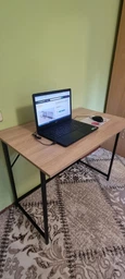 Стіл розкладний Моріс Ferrum-decor 750x1000x600 Чорний метал ДСП Кашемір 16 мм (MORI1013) фото від покупців 3