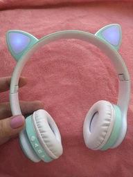 Навушники Bluetooth MDR CAT ear VZV-23M 7805 з підсвіткою, м'ятні фото от покупателей 2