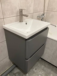 Тумба Bianco консольна з умивальником Bianco 55 (2 ящики) дуб білий фото від покупців 5