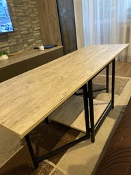 Стол журнальный трансформер Куб Комбо Ferrum-decor 540x532x500 Черный металл ДСП Дуб Сан-Марино 16 мм (KUB002) фото от покупателей 10