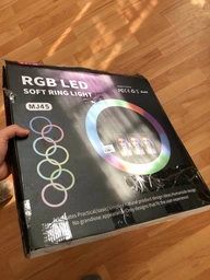Кольцевая лампа LED RGB MJ45 45 см, 3 шт держатель для телефона, штатив 2.1 м, пульт дистанционного управления + пульт Bluetooth для селфи фото от покупателей 1