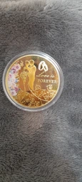 Коллекционная памятная монета для влюбленных Love Forever gold