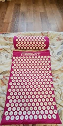 Массажный коврик Easyfit с подушкой фиолетовый (мат акупунктурный-аппликатор Кузнецова + валик-массажер для тела: спины, поясницы, шеи, ног, стоп, головы) EF-2709-VW фото от покупателей 1