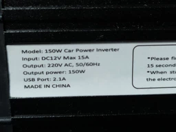 Інвертор напруги Powermaster 12 В/220 В, 150 Вт з апроксимованою синусоїдою, 1 універсальна розетка, клеми (YT29434)