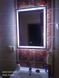 Зеркало MIRATER прямоугольное LED с LED-подсветкой с сенсорным выключателем 60 см фото от покупателей 1