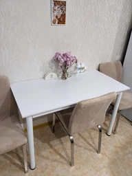 Стол кухонный Ferrum-decor Бенита 75x120x60 Белый ДСП Сонома 16мм (BEN0025)